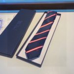 Dior Tripe Silk Poly Tie Necktie Blue Dior Men Tie