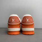 Louis Vuitton Trainer Sneaker Mix Of Materials White/Orange Virgil Abloh For Men LV 1A9VN0
