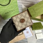 Gucci Card Case Wallet with Interlocking G Brown For Men 4.5in/11cm GG ‎671652 92TCG 8563