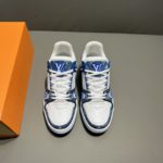 Louis Vuitton Trainer Sneaker Monogram Canvas Blue Virgil Abloh For Men LV