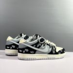 Nike Dunk Low Top Retro Vibe Paisley Light Smoke Grey-Black-Silver Sneaker For Men, Men’s Shoes