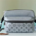 Louis Vuitton Outdoor Messenger Bag Monogram/Taiga Gunmetal Grey For Men, Men's Bags, Shoulder And Crossbody Bags 10.2in/26cm LV M30830