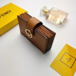 Fendi Card Holder Brown With Brown Gusseted Card Holder For Women 4in/10cm FF