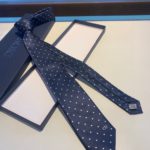 Dior Silk Dot Pattern Tie  Blue Dior Men Tie