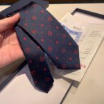 Dior Silk Tie With Dots And Hearts Blue Dior Men tie