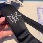 Dior Silk Tie With "Dior" Motifs Black Dior tie