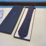 Dior Silk Tie With Dots And Hearts Blue Dior Men tie