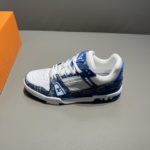 Louis Vuitton Trainer Sneaker Monogram Canvas Blue Virgil Abloh For Men LV