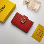 Fendi Card Holder Red With Red Gusseted Card Holder For Women 4in/10cm FF