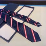 Dior Tripe Silk Poly Tie Necktie Blue Dior Men Tie