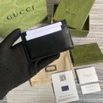 Gucci GG Marmont Card Case Black Silver Hardware For Men 4in/10cm GG 657588 0YK0N 1000
