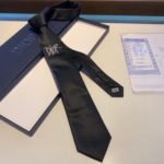 Dior Silk Tie With "Dior" Motifs Black Dior tie