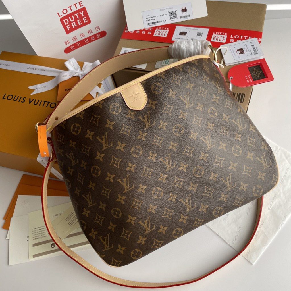 Louis Vuitton Delightful PM Monogram Canvas Natural For Women, Women's Handbags, Shoulder Bags 33cm LV M40352
