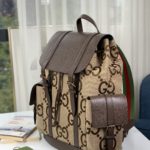 Gucci Backpack With Jumbo GG Camel And Ebony Jumbo GG Canvas For Men 16in/42cm GG ‎678829 UKMEG 2569