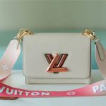 Louis Vuitton Twist PM Bag, Shoulder and Cross Body Bags For Women Quartz White 7.5in/19cm LV M59687