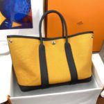 Hermes Garden Party 36 Canvas Tote Bag Yellow/Black For Women, Women’s Handbags, Shoulder Bags 14.2in/36cm