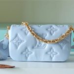 Louis Vuitton Wallet On Strap Bubblegram Monogram In Wallets and Small Leather Goods For Women Bleu Glacier Blue 7.9in/20cm LV M81399
