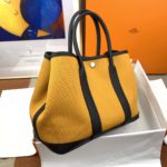 Hermes Garden Party 36 Canvas Tote Bag Yellow/Black For Women, Women’s Handbags, Shoulder Bags 14.2in/36cm