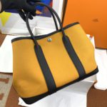Hermes Garden Party 36 Canvas Tote Bag Yellow/Black For Women, Women’s Handbags, Shoulder Bags 14.2in/36cm