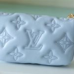 Louis Vuitton Wallet On Strap Bubblegram Monogram In Wallets and Small Leather Goods For Women Bleu Glacier Blue 7.9in/20cm LV M81399