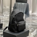 Saint Laurent City Backpack In Canvas Unisex For Women 13.8in/35cm Black YSL