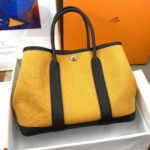 Hermes Garden Party 36 Canvas Tote Bag Yellow/Black For Women, Women’s Handbags, Shoulder Bags 14.2in/36cm