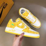 Louis Vuitton And Nike “Air Force 1” By Virgil Abloh White/Yellow For Men, Men's Shoes