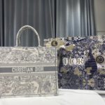 Christian Dior Large Dior Book Tote Gray Multicolor, For Women, Women’s Handbags 16.5in/42cm CD