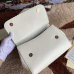 Dolce & Gabbana Medium DG Handbag In Dauphine White For Women 10.2in/26cm DG