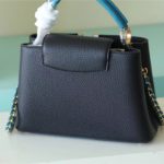 Louis Vuitton Capucines BB Taurillon Black/Blue For Women, Women’s Bags, Shoulder And Crossbody Bags 10.6in/27cm LV