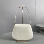 Prada Cleo Brushed Shoulder Bag With Flap White For Women, Women's Bags 8.6in/22cm 1BD311_ZO6_F0009_V_OOO
