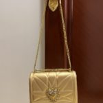 Dolce & Gabbana Large Devotion Bag In Quilted Nappa Gold For Women 10in/26cm DG