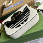Gucci x Adidas Horsebit 1955 Mini Bag White For Women, Women's Bags 8.1in/21cm GG 658574 U3ZDG 8727