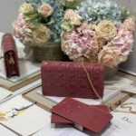 Christian Dior Lady Dior Pouch Crimson, For Women, Women’s Handbags 8.5in/21.5cm CD