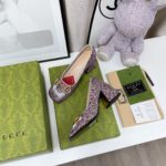 Gucci Lovelight Mid-Heel Crystal Ballet Flat With Horsebit Multicolor For Women GG