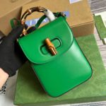 Gucci Bamboo Mini Handbag Green For Women, Women's Bags 6.2in/16cm GG