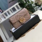 Gucci Marmont Matelassé Super Mini Bag Beige Matelassé Chevron For Women 6.2in/16.5cm GG