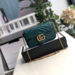 Gucci Marmont Matelassé Super Mini Bag Green Matelassé Chevron For Women 6.2in/16.5cm GG