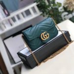 Gucci Marmont Matelassé Super Mini Bag Green Matelassé Chevron For Women 6.2in/16.5cm GG