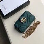 Gucci Marmont Matelassé Super Mini Bag Green Matelassé Chevron For Women 6.2in/16.5cm GG