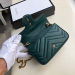 Gucci Marmont Matelassé Super Mini Bag Green Matelassé Chevron For Women 6.2in/16.5cm GG