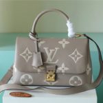 Louis Vuitton Madeleine MM Monogram Empreinte Dove Gray/ Creme Beige For Women, Women's Handbags, Shoulder and Crossbody Bags 11.8in/30cm LV M46041