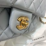 Chanel Flap Bag With CC Ball On Strap Grey For Women, Women's Handbags, Shoulder And Crossbody Bags 7.8in/20cm AS1787