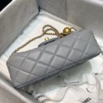 Chanel Flap Bag With CC Ball On Strap Grey For Women, Women's Handbags, Shoulder And Crossbody Bags 7.8in/20cm AS1787
