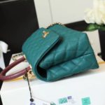Chanel Medium Flap Bag With Top Handle Teal For Women, Women’s Handbags, Shoulder And Crossbody Bags 9in/23cm A92990
