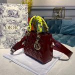 Christian Dior Small Lady Dior Bag with Chain Gold Toned Hardware Burgundy For Women 20cm/8in CD M0538OWCB_M323