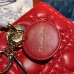 Christian Dior Large Lady Dior Bag Gold Toned Hardware Cherry Red Cannage For Women CD 12.5in/32cm M0566ONGE_M52R