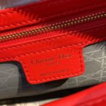 Christian Dior Large Lady Dior Bag Gold Toned Hardware Cherry Red Cannage For Women CD 12.5in/32cm M0566ONGE_M52R