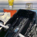 Christian Dior Large Lady Dior Bag Silver Hardware Black Patent For Women 12.5in/32cm CD M0566OWCB_M900