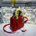 Christian Dior Small Lady Dior Bag Gold Toned Hardware Cherry Red Patent For Women 8in/20cm CD M0531OWCB_M323